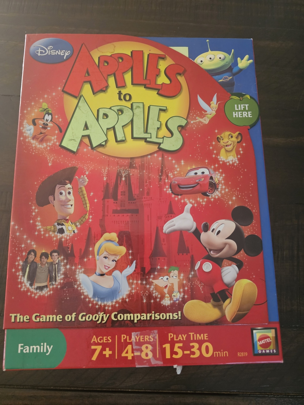 Mattel Disney Apples to Apples Family Game - Red and Yellow Box